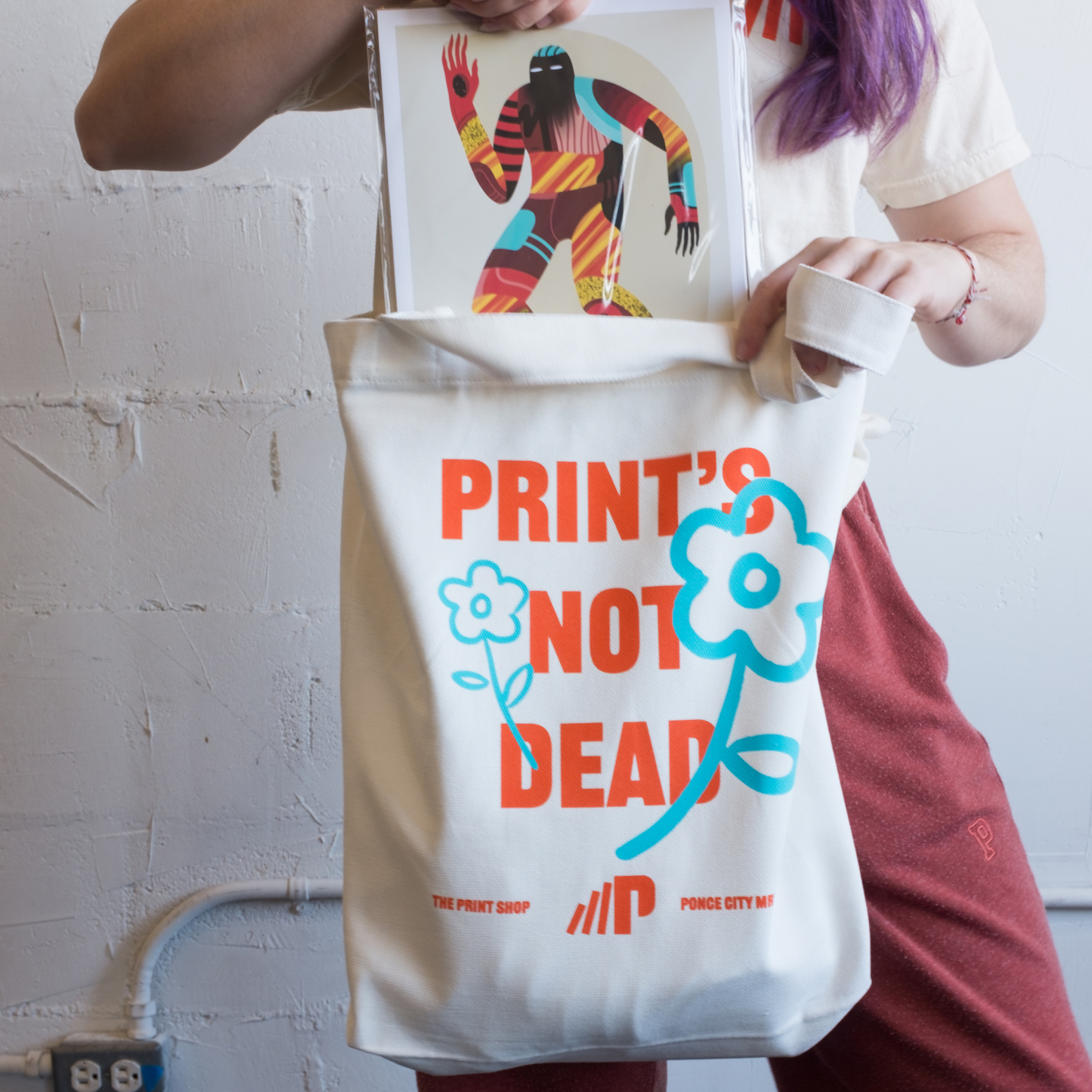 "Print's Not Dead" Canvas Tote